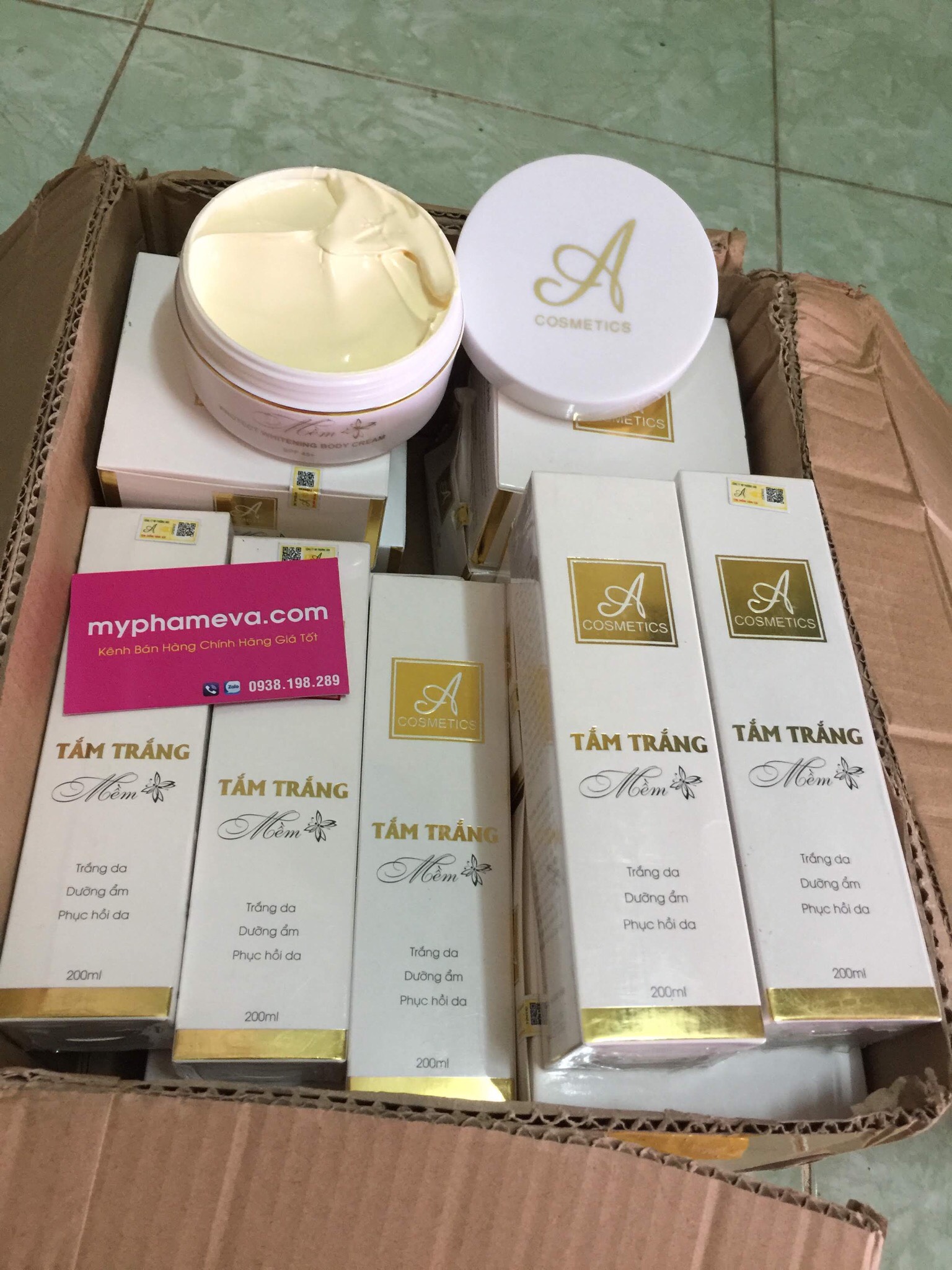 KEM TẮM TRẮNG A COSMETICS Dưỡng Thể-1